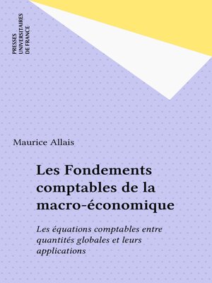cover image of Les Fondements comptables de la macro-économique